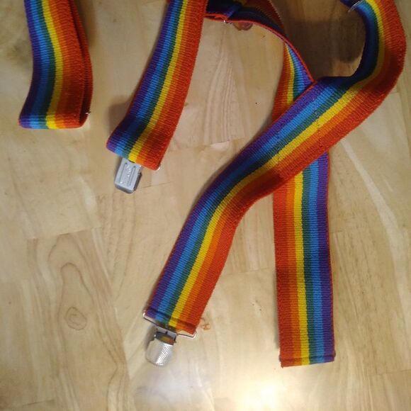 Vintage Pelican Rainbow Strap Suspenders Pride - Picture 2 of 6